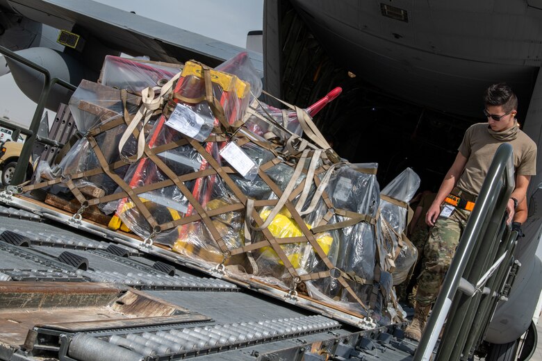 airman moving cargo