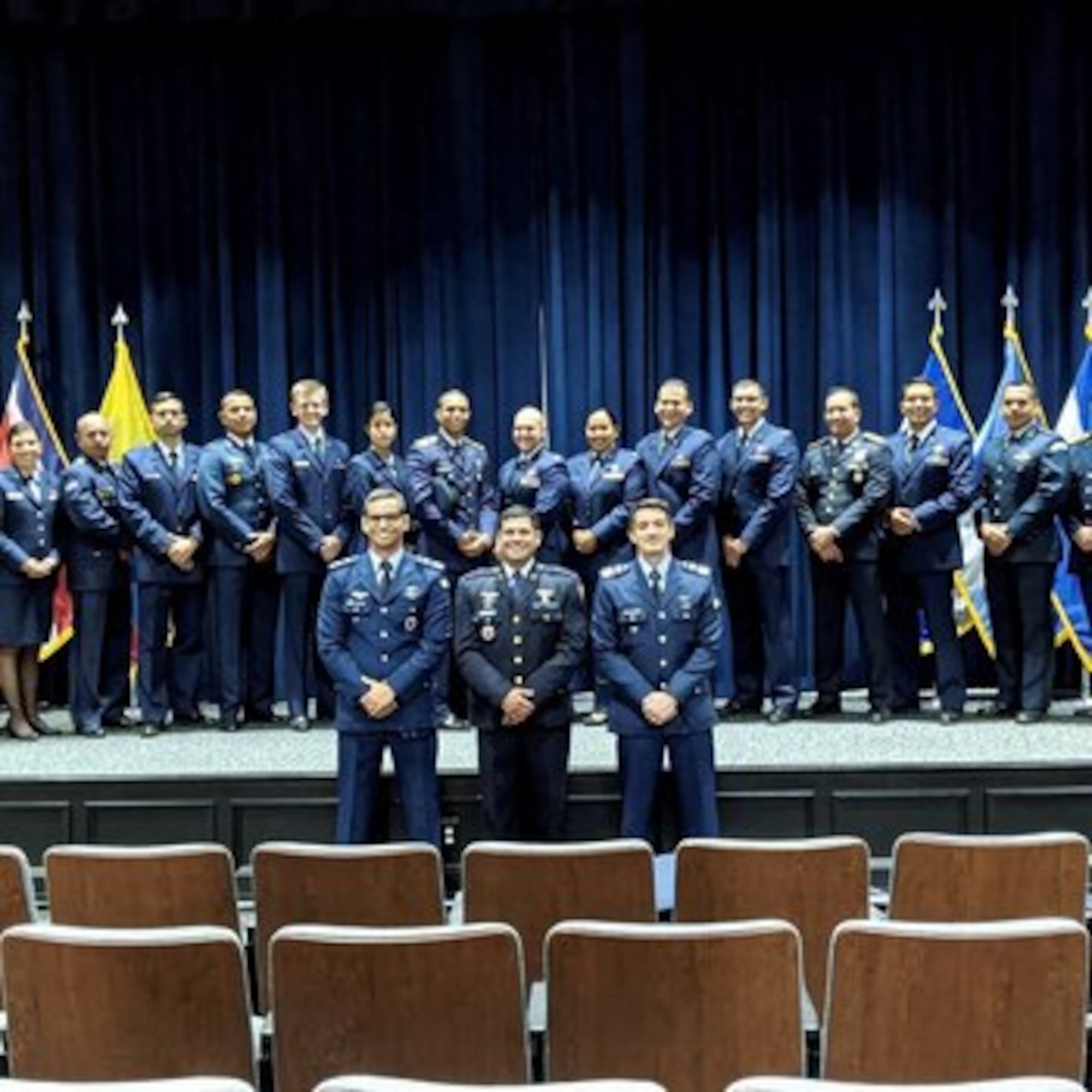 U.S. Air Force officer attends Inter-American group training.