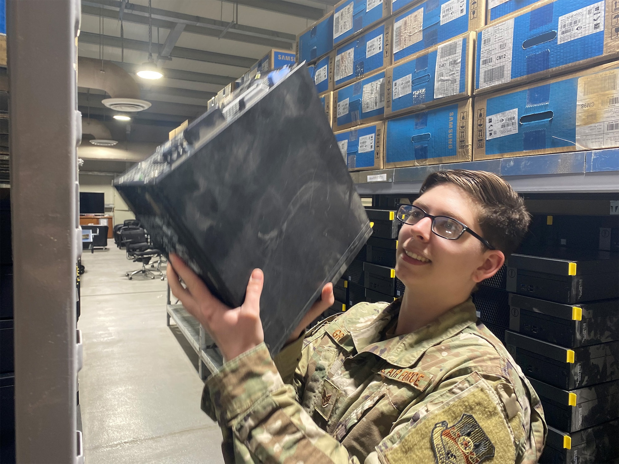 Staff Sgt. Valerie Graw leads a technology refresh project of 55 desktop computers from a deployed location in Southwest Asia. Graw was named the 88th Air Base Wing’s 2020 Airman of the Year for her work in the 88th Communications Squadron. CONTRIBUTED PHOTO