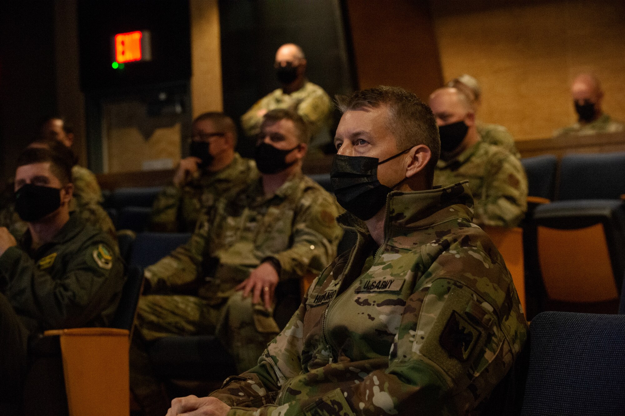 U.S. Army General Daniel R. Hokanson, chief, National Guard Bureau, attends a briefing at the Vermont Air National Guard Base.