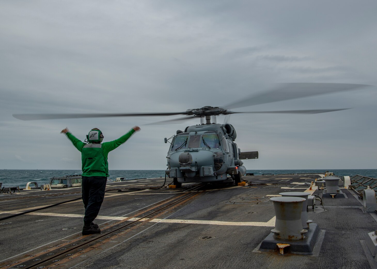 USS John Finn (DDG 113) transits the Taiwan Strait..