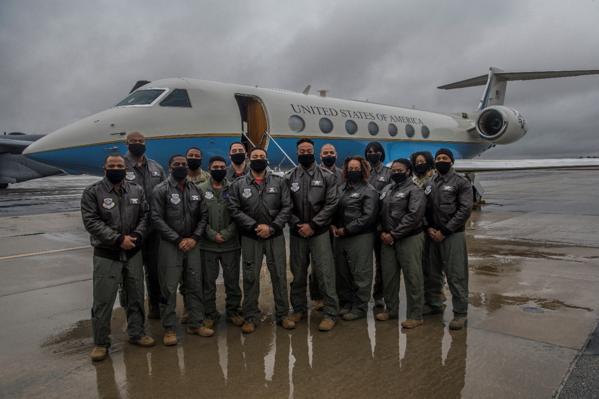 The 89th Airlift Wing’s First African American Heritage Flight pose for a photo on the flightline at Joint Base Andrews, Md., Sunday, Feb. 19-21, 2021.