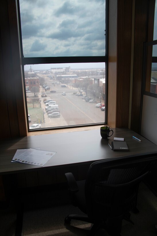 the view on the street from a 5th story window.