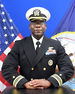 Studio portrait of Lt. Cmdr. Omari D. Buckley