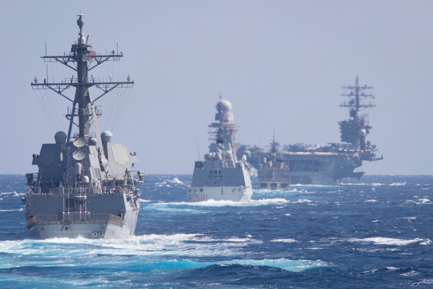 The Dwight D. Eisenhower Carrier Strike Group operates with the Italian and Hellenic navies.