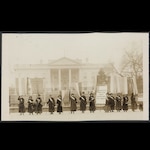 A group of suffragists protest in front of the White House in 1917.