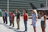 New Airmen take their oaths of enlistment in a ceremony at Vermont Air National Guard Base Aug. 14, 2020. The Vermont Commission on Women spoke with Adjutant General Maj. Gen. Greg Knight and women leaders in the Vermont National Guard March 10, 2021, about what the Vermont Guard is doing to recruit and retain women within its ranks. Women comprise about 20 percent of the Vermont Air National Guard and 15 percent of the Vermont Army National Guard. (U.S. Army National Guard photo by Capt. J. Scott Detweiler)