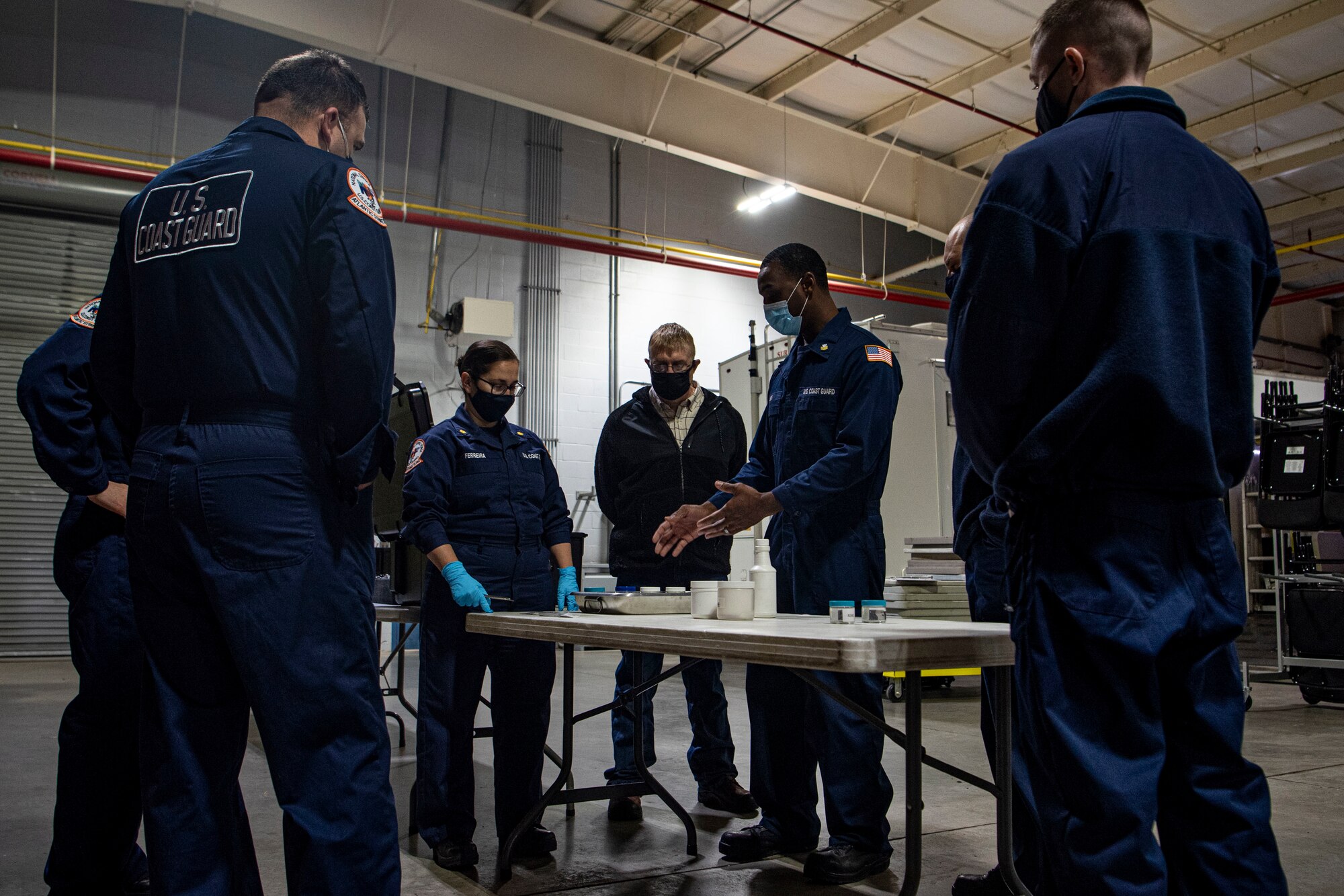Photo of a U.S. Coast Guard Atlantic Strike Team instructing a class.