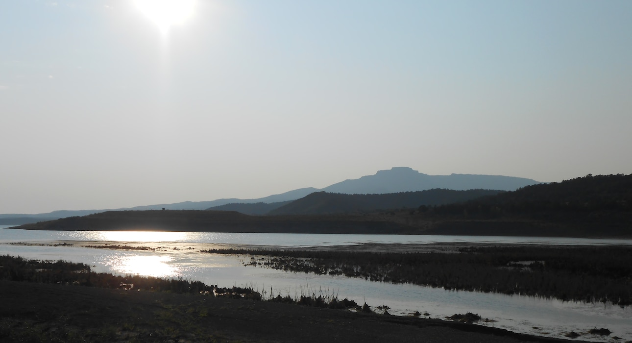 A view of Fisher’s Peak from Reilly Canyon, at Trinidad Lake, Aug. 26, 2020. Photo by Kim Falen.