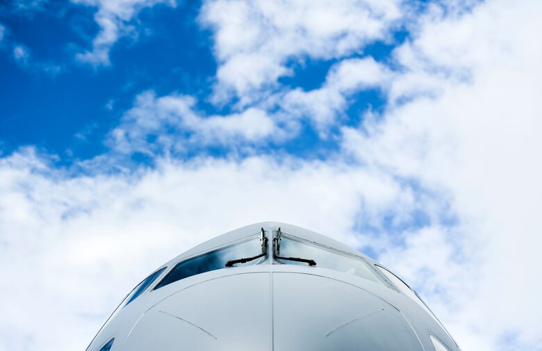 A C-17 Globemaster III awaits a mission in support of Exercise TROPIC FURY at Joint Base Pearl Harbor-Hickam, Hawaii, March 11, 2021. The C-17 is capable of rapid strategic delivery of troops and all types of cargo to main operating bases or directly to forward bases in the deployment area. (U.S. Air Force photo by Tech. Sgt. Anthony Nelson Jr.)