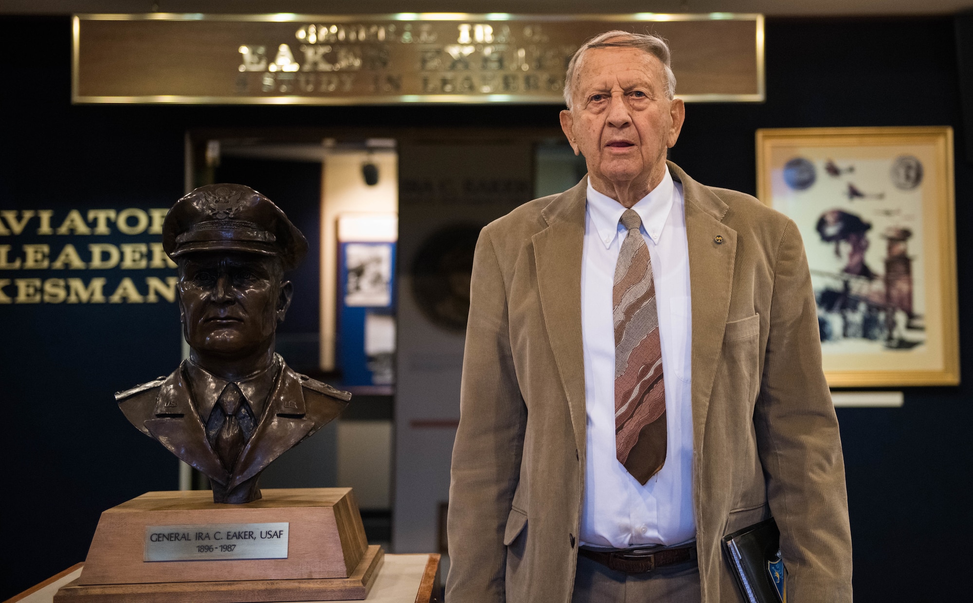 Dr. Richard I. Lester, a professor at Air University poses for a photo at the Ira C. Eaker Center for Leadership Development on Mar. 3, 2021, Maxwell Air Force Base, Ala. After 57 years of service to AU and the Air Force, Lester is retiring with the knowledge that he has made a large impact on the organization as a whole. (U.S. Air Force photo by Airman 1st Class Cody Gandy)