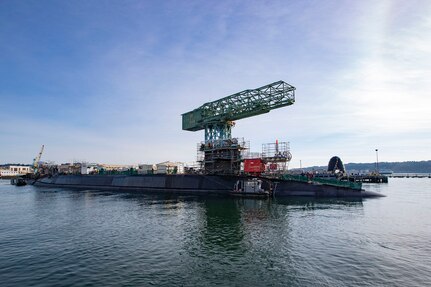 USS Michigan (SSBN 727) undocked at Puget Sound Naval Shipyard & Intermediate Maintenance Facility March 9, 2020, after more than a year and a half in Dry dock 2, as it nears the end of its Extended Refit Period.