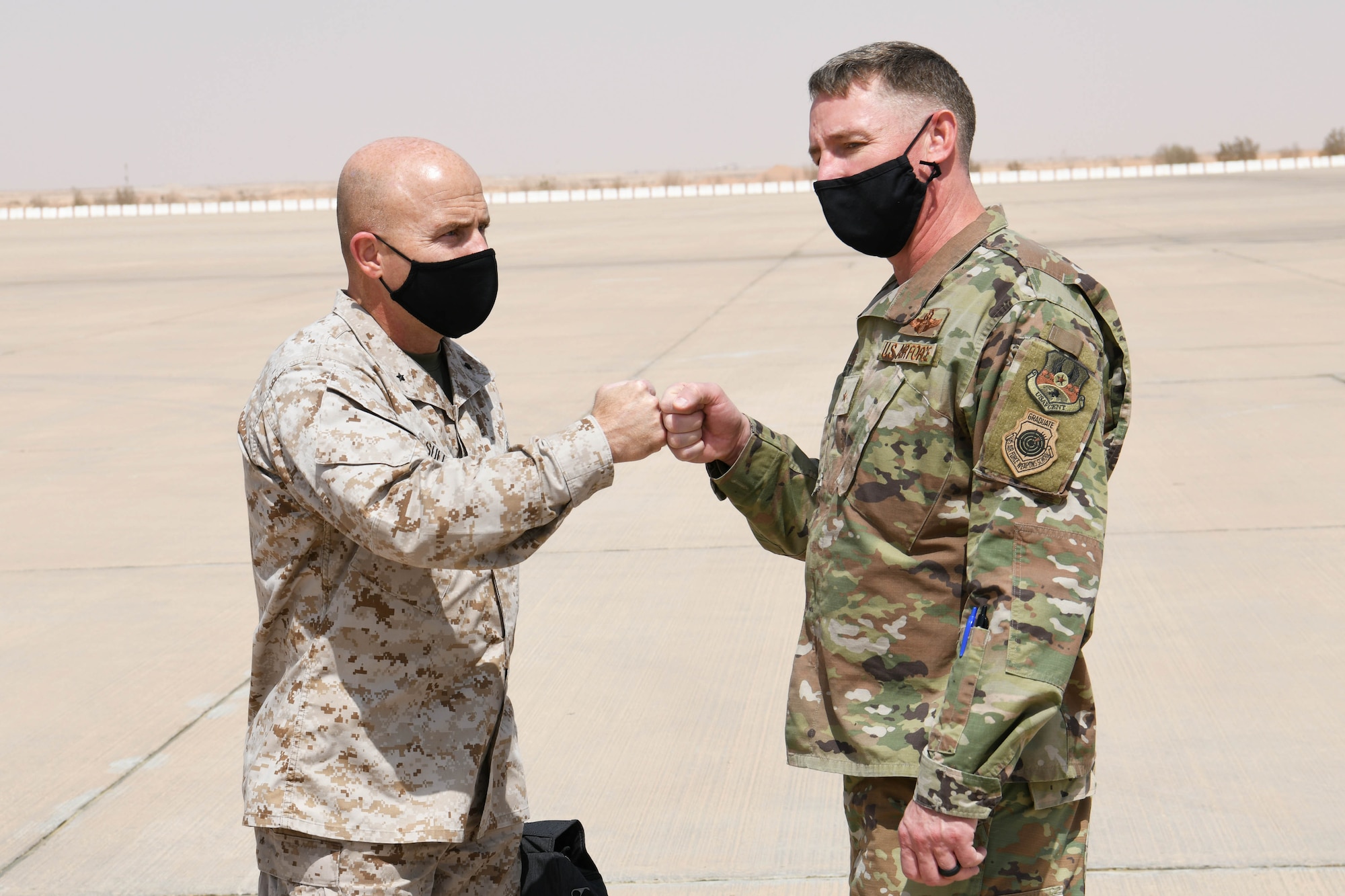 Marine Brig. Gen. Farrell Sullivan, Naval Amphibious Forces Task Force 51/5th Marine Expeditionary Brigade commander, visited Prince Sultan Air Base, Kingdom of Saudi Arabia, March 10, 2021.