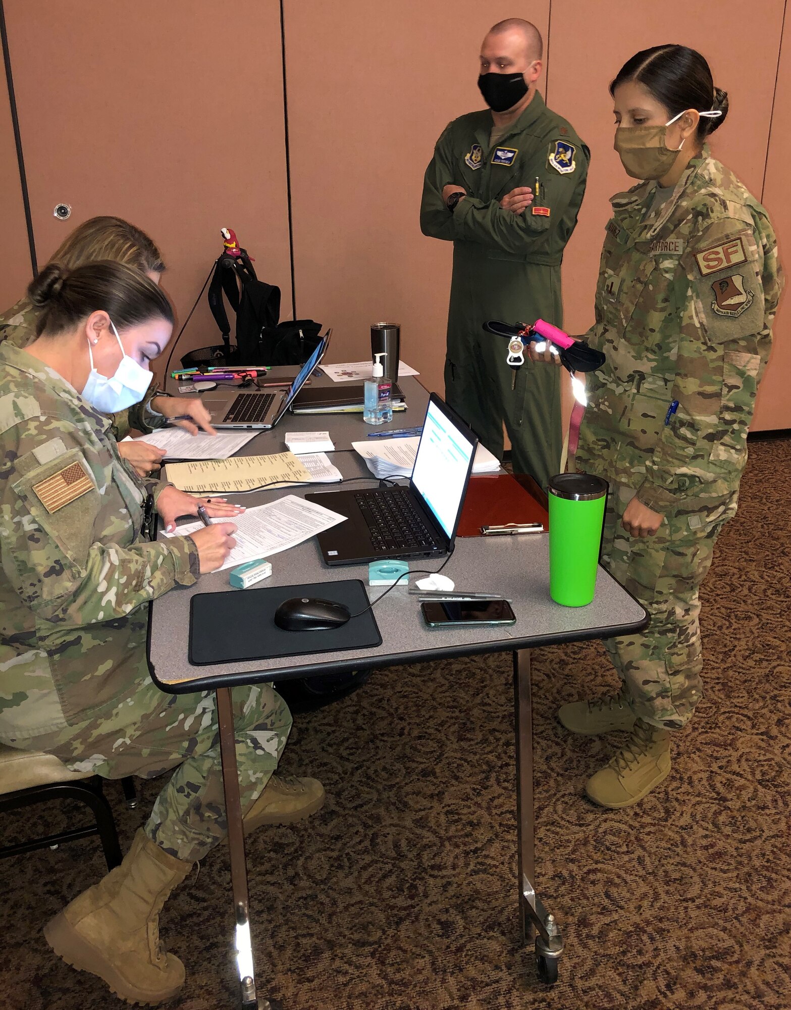 Following initial check in and screening, the next stop was processing the proper data and forms prior to receiving the Moderna vaccine for the those who volunteered to get the shot.