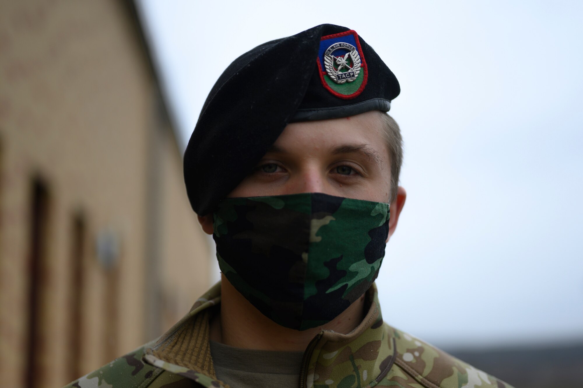 An Airman poses for a photo.