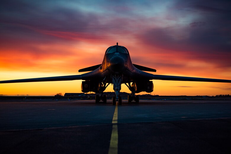 A B-1B Lancer assigned to the 9th Expeditionary Bomb Squadron sits on the flightline at Ørland Air Force Station, Norway, March 14, 2021. Conducting Bomber Task Force Europe deployments and operations provides aircrew with enhanced readiness and training necessary to respond to any contingency or challenge across the globe. (U.S. Air Force photo by Airman 1st Class Colin Hollowell)