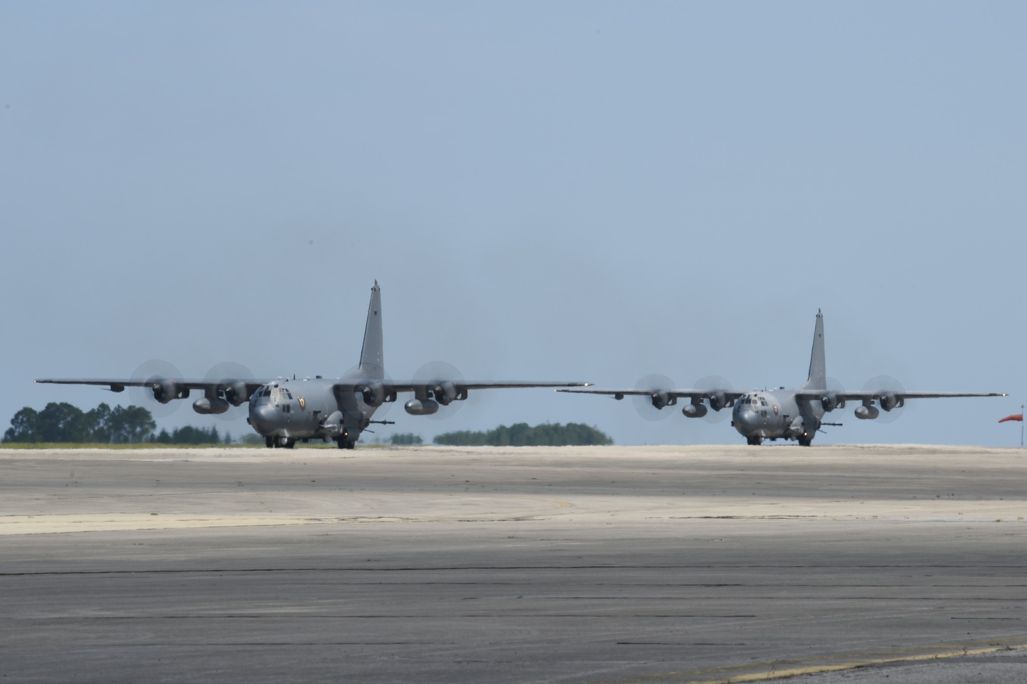 Two AC-130U “Spooky” gunships with the 4th Special Operations Squadron return from their final scheduled combat deployment at Hurlburt Field, Fla., June 8, 2019. The Spooky gunships have been almost constantly deployed since 2001 and are being replaced by the AC-130J Ghostrider, the most lethal and innovative gunship in the world. (U.S. Air Force photo by Airman 1st Class Blake Wiles)