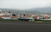 Three B-2 Spirit stealth bombers, assigned to Whiteman Air Force Base, Missouri, arrive at  Lajes Field Air Force Base, Azores, for a bomber task force mission, March 16, 2021. Strategic bomber missions are conducted periodically to enhance the readiness necessary to respond to challenges around the world. (U.S. Air Force photo by Tech. Sgt. Heather Salazar)