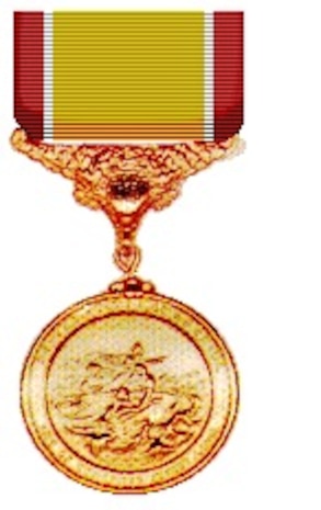 Color picture of a Gold Lifesaving Medal. (Coast Guard Collection)
