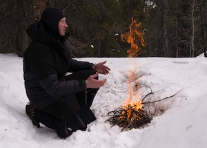 The training focused on surviving in sub-zero temperatures using equipment aboard the F-16 Fighting Falcon aircraft’s Advanced Concept Ejection Seat II.