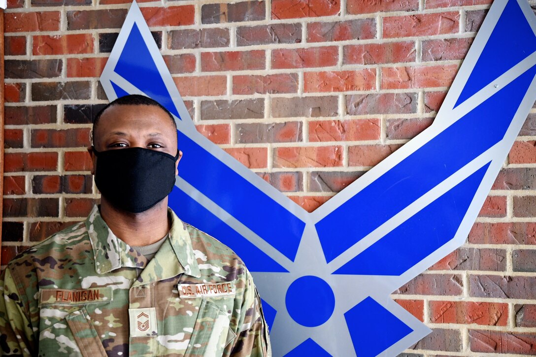 Senior Master Sgt. Aaron Flanigan, specialist section chief, under the 932nd Maintenance Group's Aircraft Maintenance Squadron, pauses to reflect on what it means to be leading others as  an NCO, or noncommissioned officer, with the Air Force Reserve unit at Scott Air Force Base, Ill.  "It means a lot to me.  It's an honor and a privilege to be able to lead Airmen.  You are helping to mold future leaders of the Air Force.  I don't take it lightly," Flanigan said.

He's been with the unit for 12 years and hopes to improve the Air Force in the future by adding inputs.  "I consider how to serve and observe.  I see where the needs are and any shortfalls, and look at how to improve it, not only with words, but in deeds as well.  I try to hit challenges head on and have a well-thought-out plan to meet those challenges," he noted March 2, 2021.
(U.S. Air Force photo by Lt. Col. Stan Paregien)