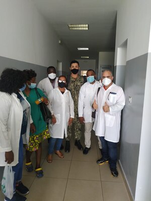 Senior Chief Enrique Molina, senior enlisted engineer assigned to U.S. Naval Forces Europe-Africa, conducts damage assessments in Bata, Equatorial Guinea, following recent explosions. U.S. Sixth Fleet, headquartered in Naples, Italy, conducts the full spectrum of joint and naval operations, often in concert with allied and interagency partners, in order to advance U.S. national interests and security and stability in Europe and Africa.