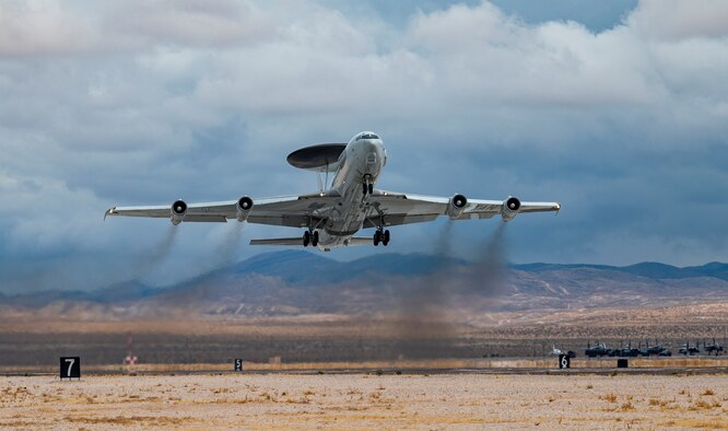 NATO AWACS takes off.