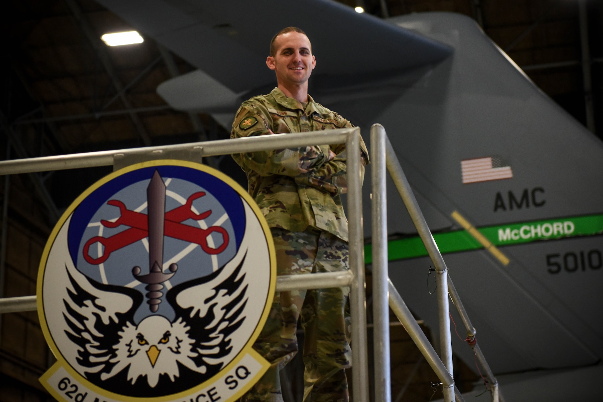 U.S. Air Force Master Sgt. Timothy Nonn is the 62nd Maintenance Squadron production superintendent at Joint Base Lewis-McChord, Washington. As a maintenance squadron production superintendent, he interacts with hundreds of Airmen across several different maintenance specialties to ensure necessary work gets done on JBLM’s 40 C-17 Globemaster III aircrafts. (U.S. Air Force photo by Senior Airman Mikayla Heineck)