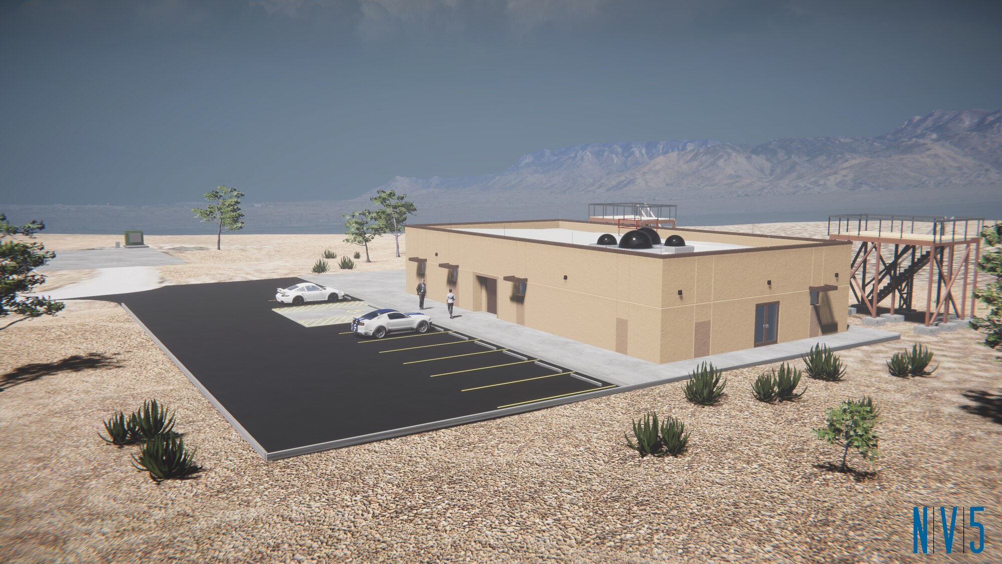 A rendering of the Air Force Research Laboratory's Skyway Technology Laboratory that will be constructed on Kirtland AFB, N.M. The AFRL Space Vehicles Directorate held a groundbreaking ceremony March 16. The construction contractor is QA Engineering and architectural contractor is WHPacific, both of Albuquerque, N.M. The lab is projected for occupancy in early 2022. (Rendering/WHPacific)