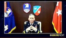 Lt. Gen. Daniel L. Karbler, commanding general of U.S. Army Space and Missile Defense Command and commander of Joint Functional Component Command for Integrated Missile Defense, addresses the Convergence in Air and Missile Defense panel March 17 during the Association of the U.S. Army’s Global Force Next symposium. (U.S. Army photo)