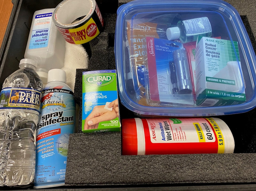 An evacuation or moving to a civilian shelter or designated place is more dangerous than remaining where you are in some cases, such as with short- or no-notice emergencies. The direction may be to shelter-in-place. Building an emergency kit is one of the ways to prepare for such a situation. (U.S. Marine Corps photo by Pamela Jackson)