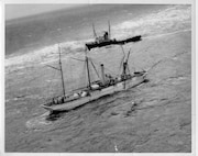 The former Revenue & Coast Guard Cutter Bear sinks while under tow off Newfoundland.