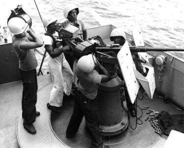 African-American Coast Guard gun crew during World War II