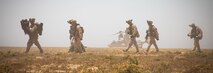U.S. Marines assigned to the Special Purpose Marine Air-Ground Task Force-Crisis Response-Central Command (SPMAGTF-CR-CC) 19.2, load onto an MV-22 Osprey during a tactical recovery of aircraft and personnel (TRAP) exercise on Karan Island, Kingdom of Saudi Arabia, April 23, 2020. The exercise affords the SPMAGTF an opportunity to sustain its critical mission capabilities, demonstrate its ability to rapidly respond to emergent threats and crises, and improve its ability to project power in the maritime domain. (U.S. Marine Corps photo by Sgt. Kyle C. Talbot)