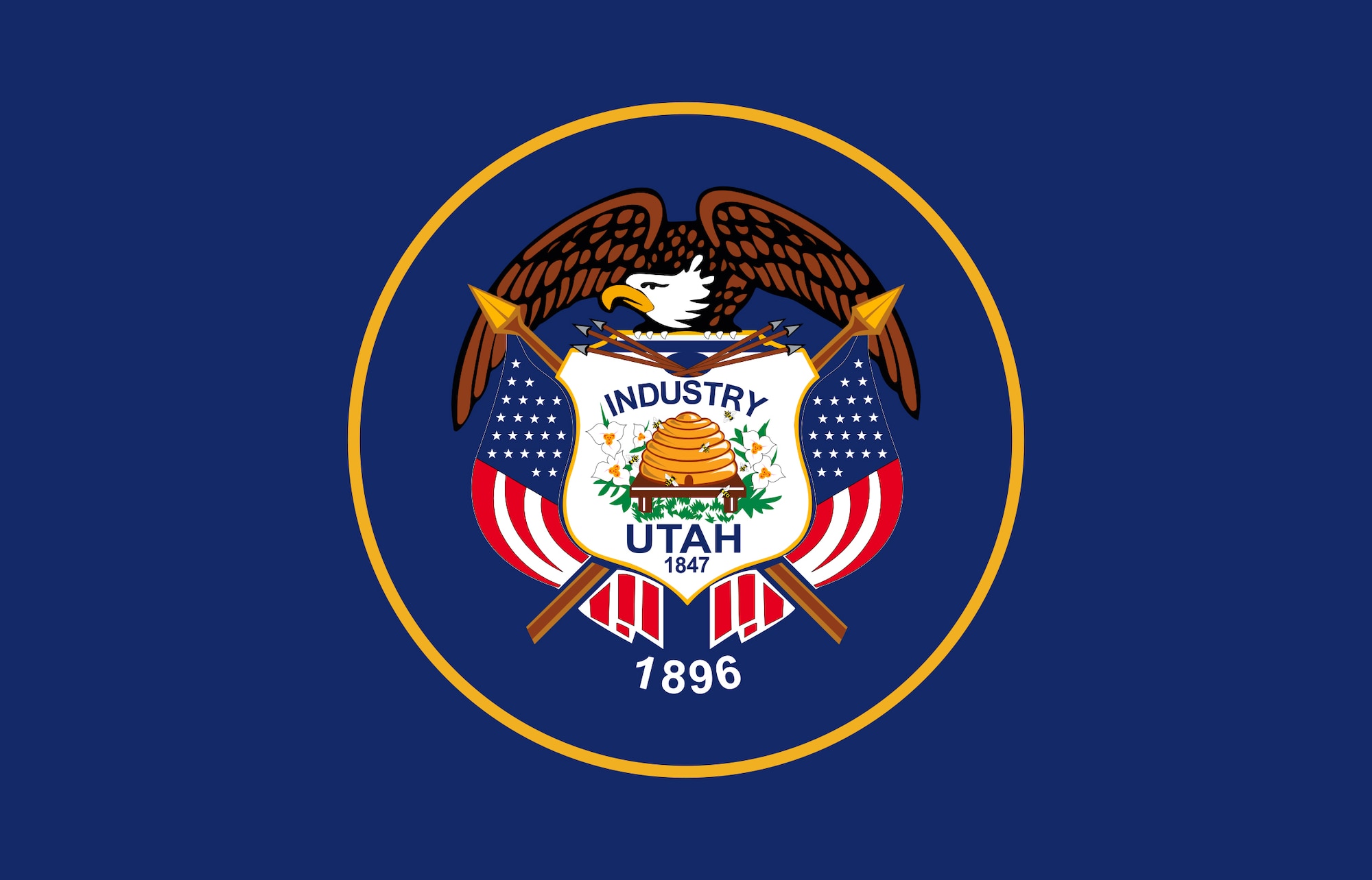 A graphic depicting the Utah's state flag.
