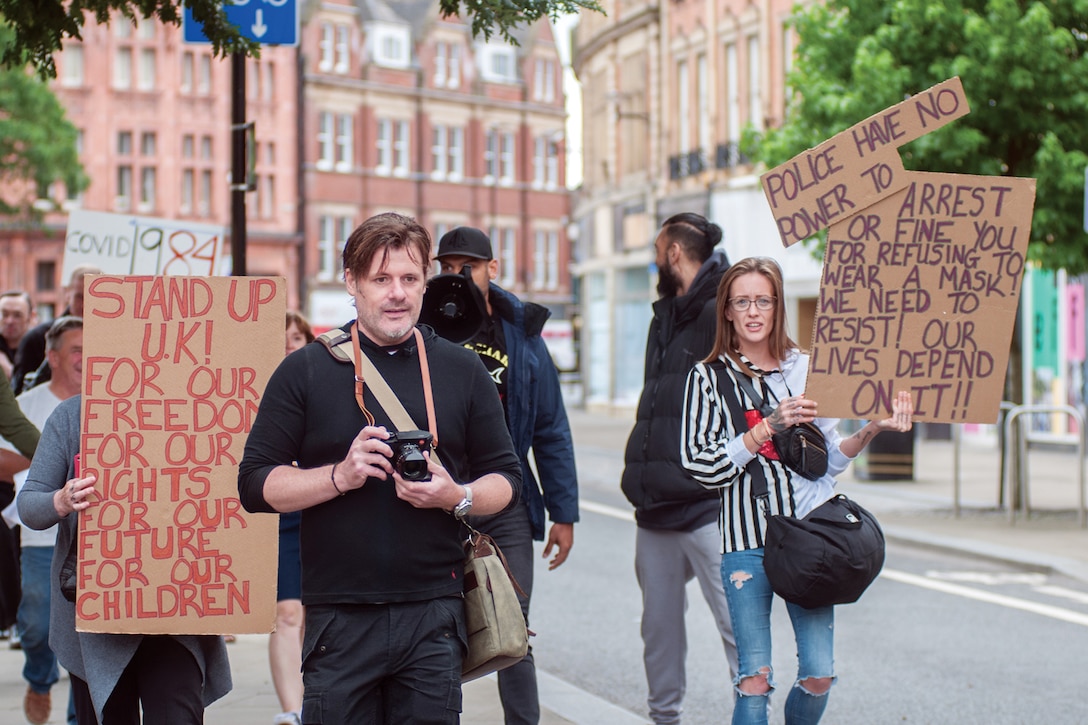 Anti-Mask Protest - Coronavirus (COVID-19) Sheffield, UK (Tim Dennell, July 18, 2020)