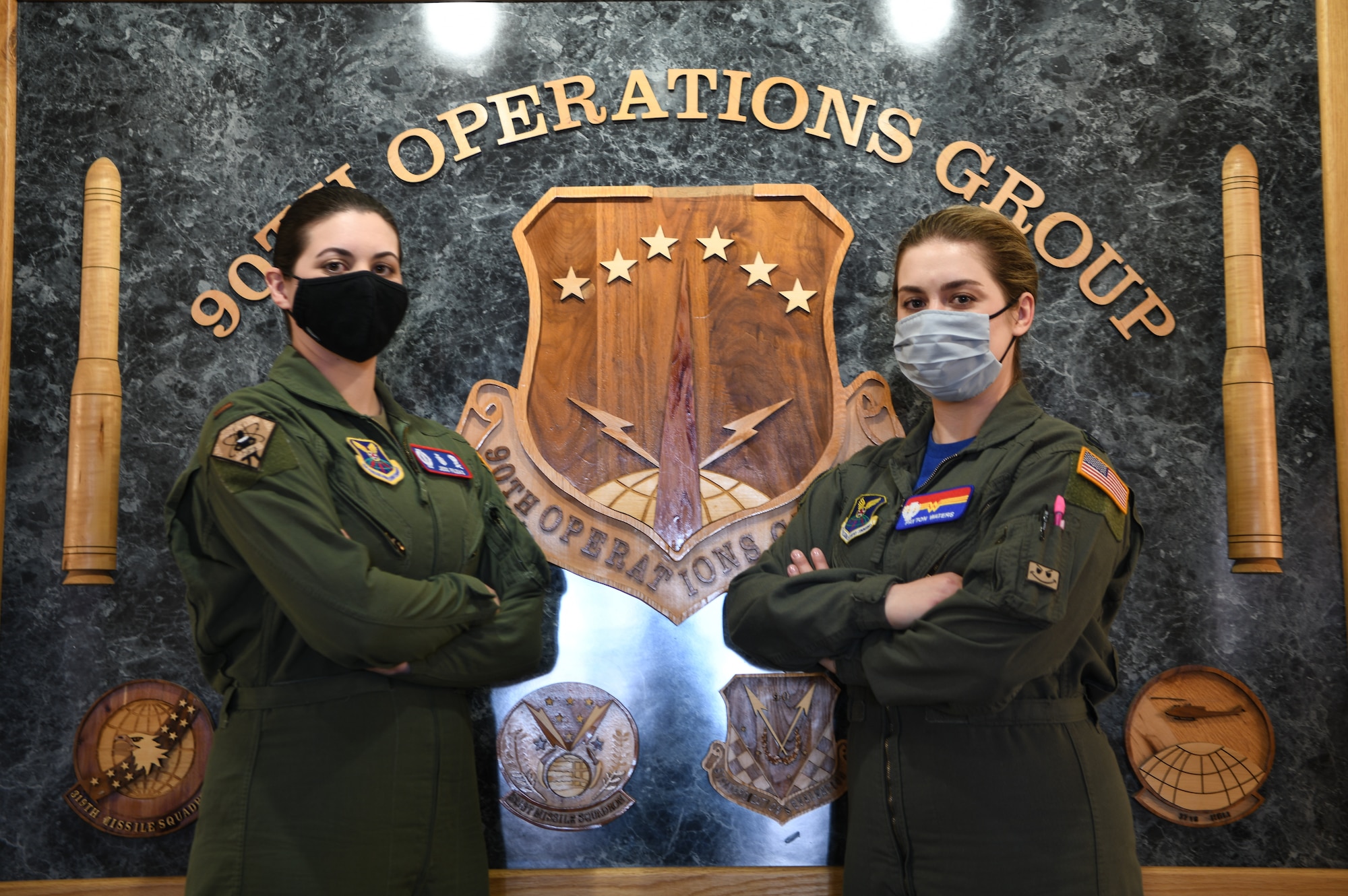 An all female missileer crew from the 90th Operations Group prepares for alert for International Women's Day, F.E. Warren Air Force Base, Wyoming, March 5, 2021.