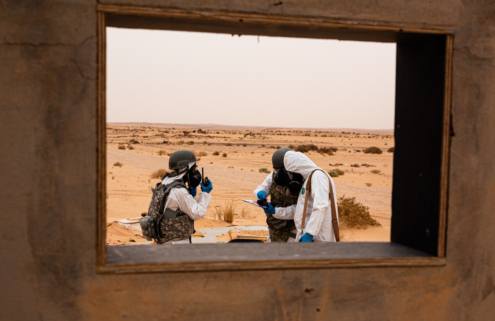 Airmen from the 378th Expeditionary Civil Engineer Squadron emergency management flight recently participated in a hazardous materials exercise at Prince Sultan Air Base, Kingdom of Saudi Arabia.