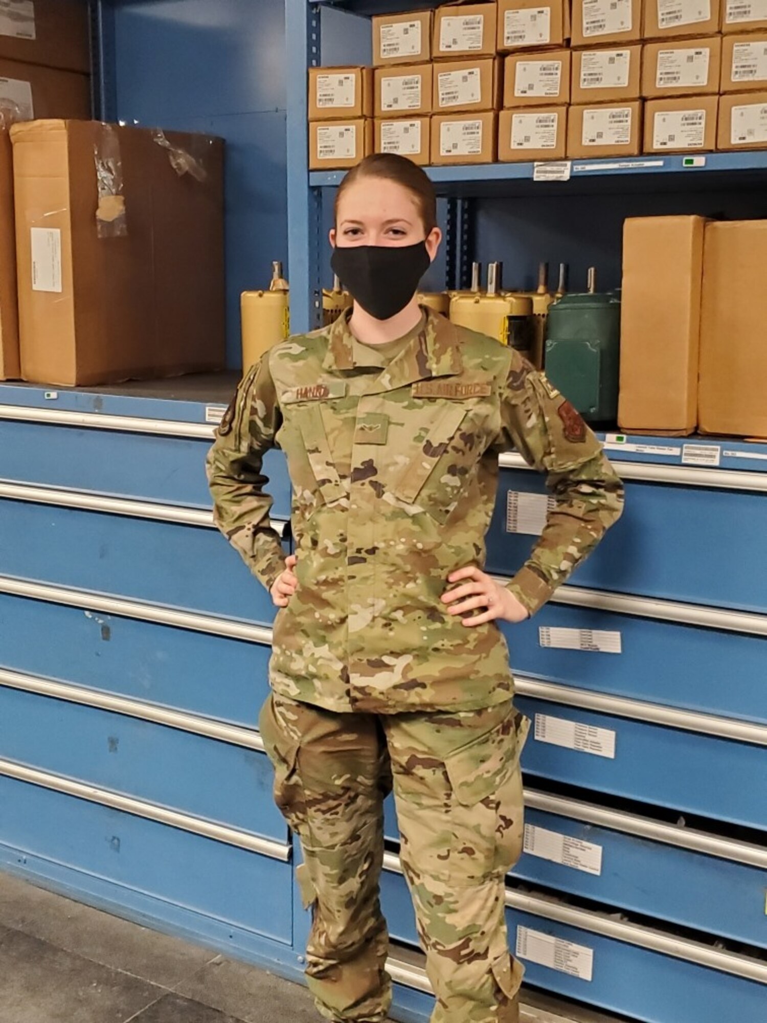 Amn Emily Hanna works in the Facility Maintenance Section at Minot Air Force Base, North Dakota March 8, 2021.