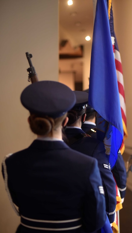 JBA Honor Guard all-female colors team performs at the Women’s Memorial