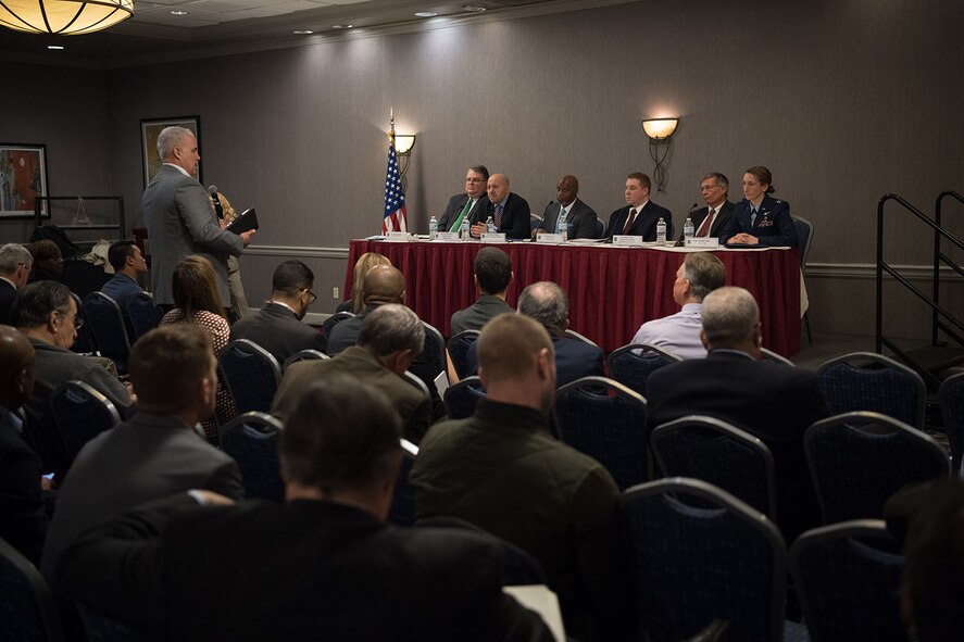 Attendee asks a question during the 2020 Hanscom Small Business Panel