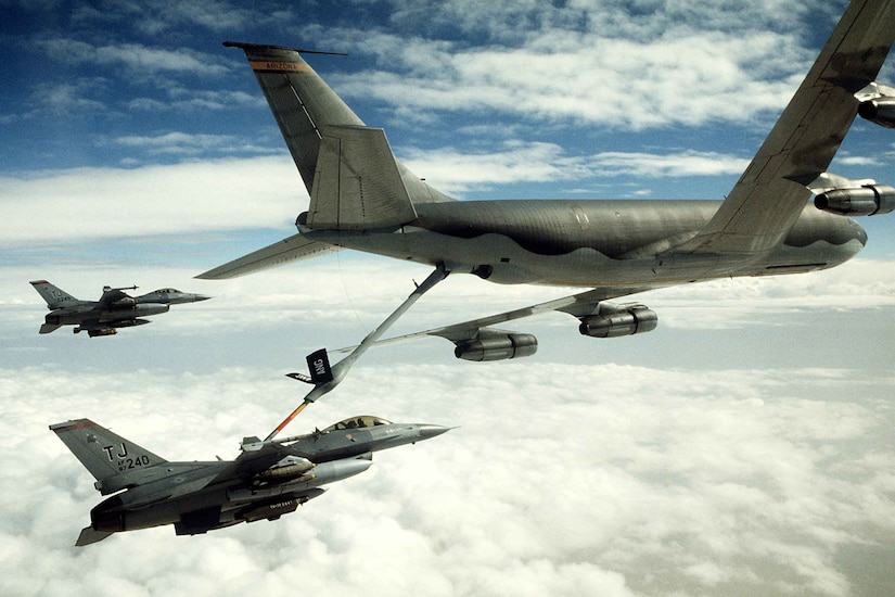 A jet refuels.