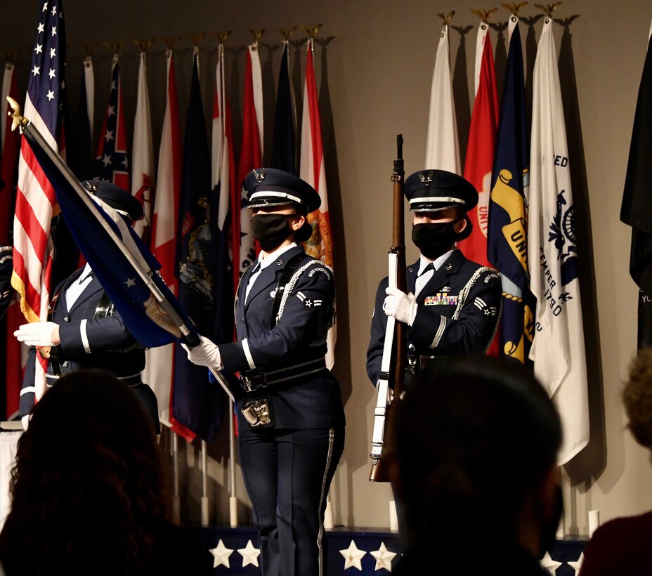 JBA Honor Guard all-female colors team performs at the Women’s Memorial