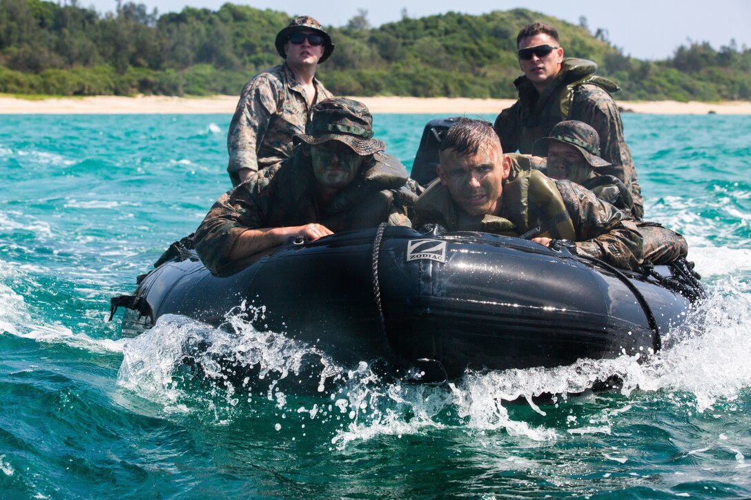 U.S. Marines with 3d Battalion, 3d Marines conduct experimentation in littoral defense operations during Castaway 21.1 around Okinawa, Japan, March 18, 2021. Castaway 21.1 demonstrated the Marine Corps’ ability to integrate with the joint force to seize and defend key maritime terrain, provide low-signature sustainment, and execute long-range precision fires in support of naval operations from an expeditionary advanced base. 3/3 is part of 3d Marine Division, forward-deployed in the Indo-Pacific. (U.S Marine Corps photo by Lance Cpl. Joshua Brittenham)