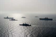 La mission CLEMENCEAU 21 est composée de plusieurs phases. La deuxième phase initiale en mer Rouge, océan Indien et Golfe arabo-persique permet aux escorteurs français Frégate de défense aérienne (FDA) Chevalier Paul, Frégate multi-missions (FREMM) Provence, Bâtiment de commandement et de ravitaillement (BCR) Var et allié (frégate belge Léopold 1er) d’assurer la présence française dans des zones stratégiques, de contribuer à l’appréciation autonome de situation et de lutter contre le terrorisme isl © Marine nationale / Défense
