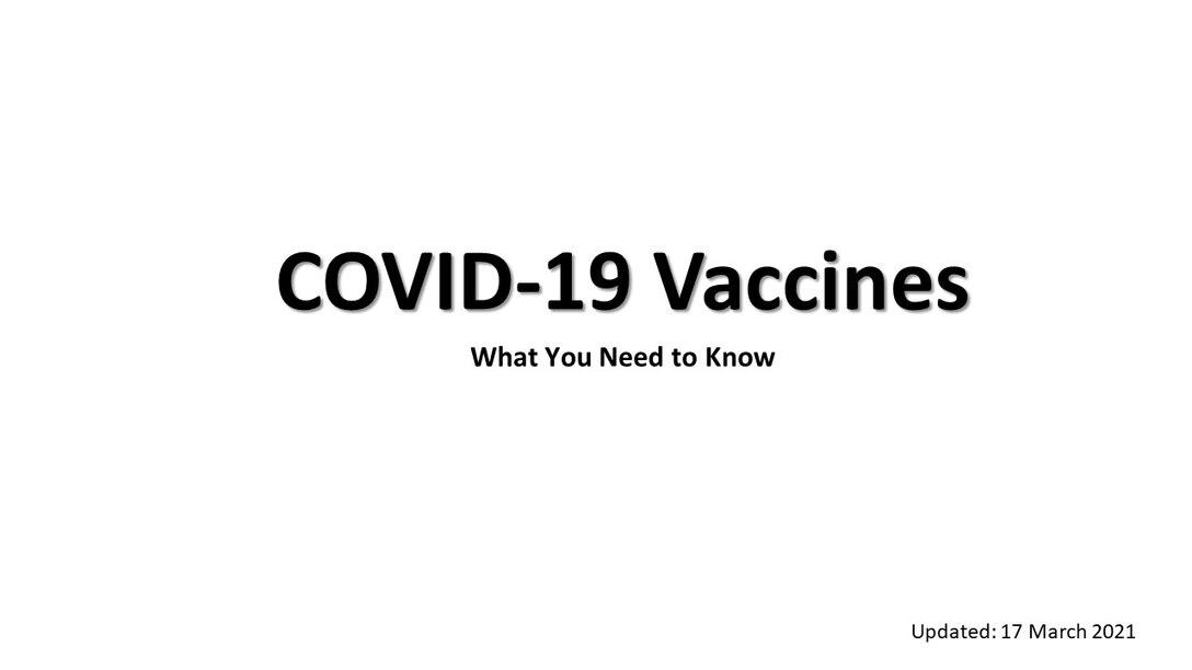 COVID-19 Vaccines - What you need to know