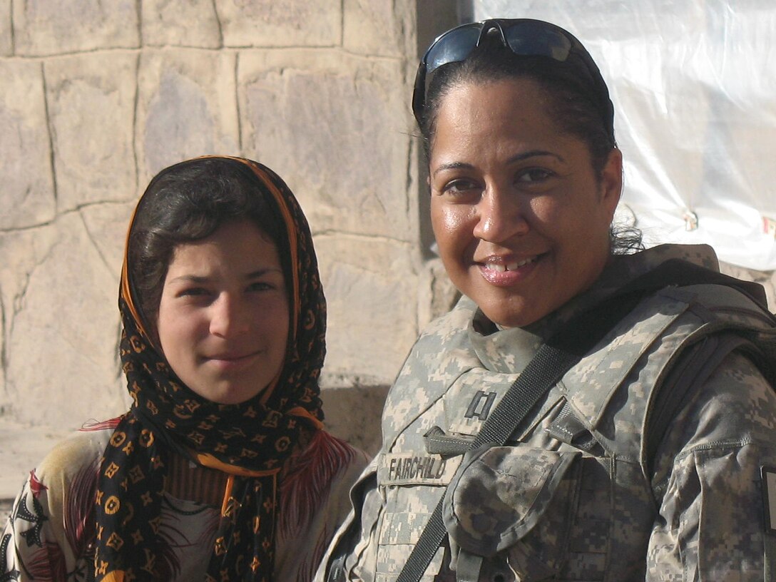 Lt. Col. Juanita Rohler, then Capt. Fairchild, taking part in a Women's Medical Mission in Shindand, Afghanistan in 2010.