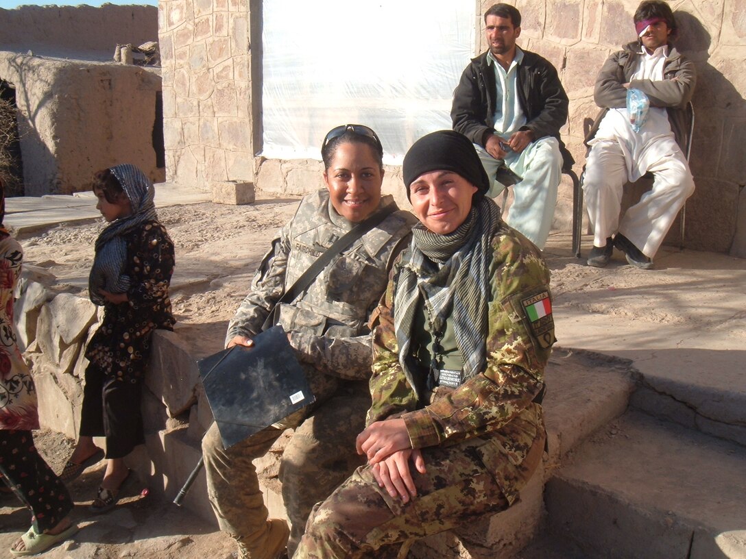 Lt. Col. Juanita Rohler, then Capt. Fairchild, taking part in a Women's Medical Mission in Shindand, Afghanistan in 2010.