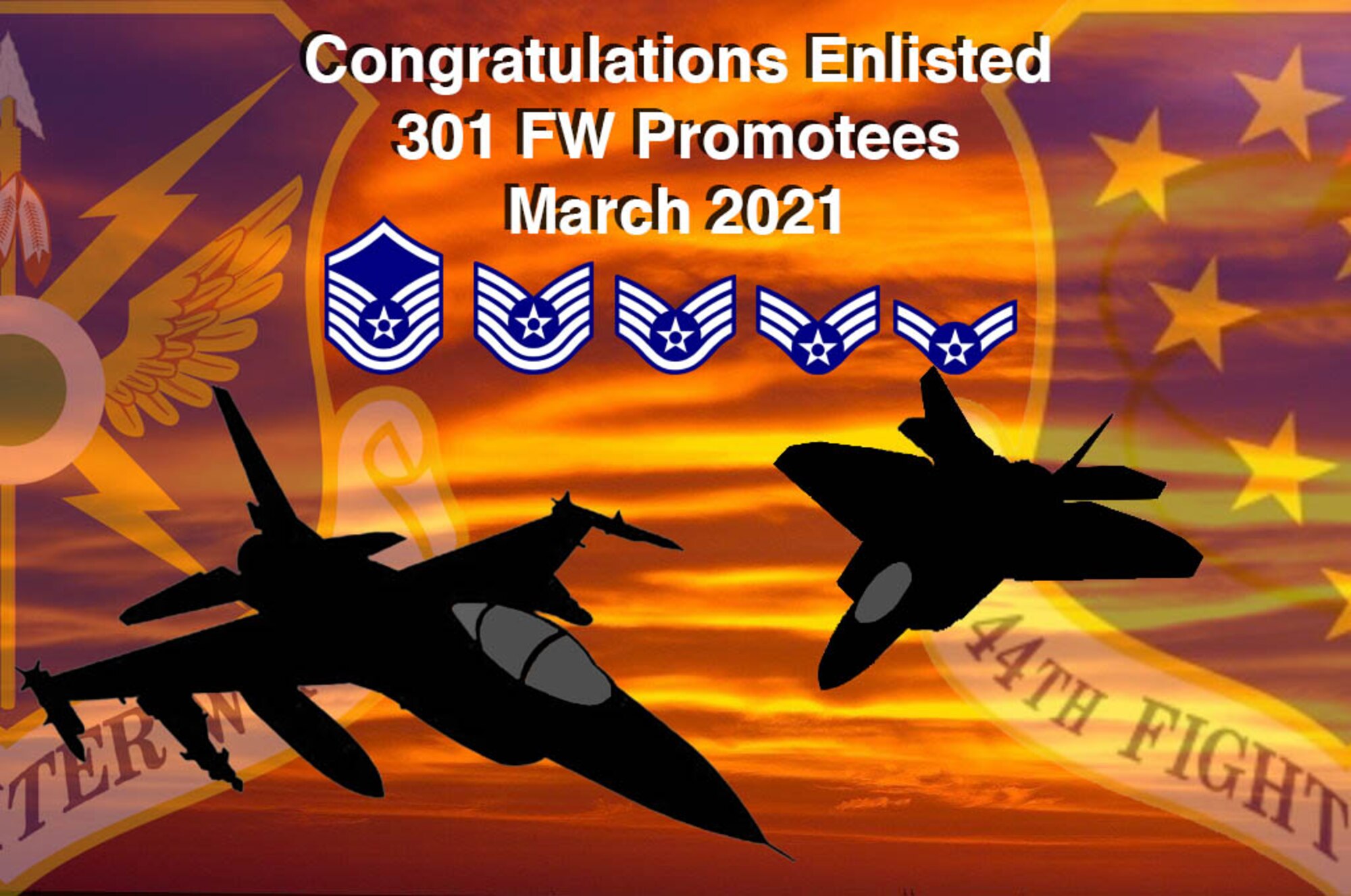 301st Fighter Wing enlisted promotees March 2021