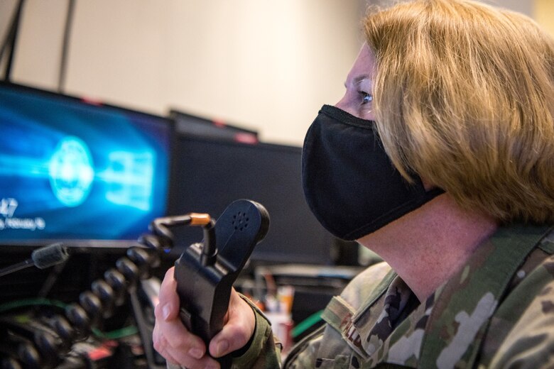 Airman speaks on radio